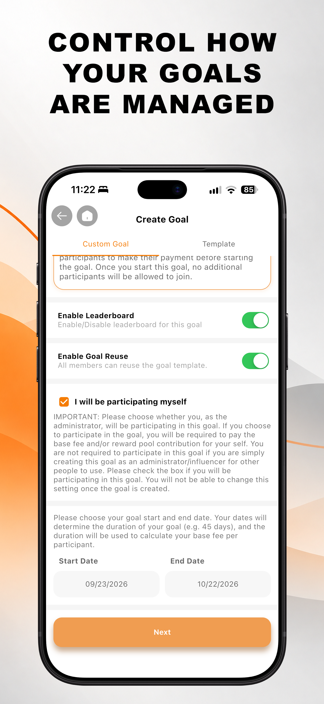 Create goal step 7